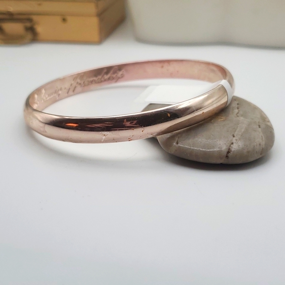 Friendship‎ rose gold tone bracelet bangle gift idea B1824